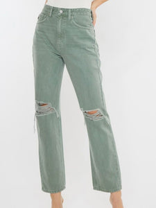 Kan Can Denim | 12" Ultra High Rise 90's Straight- Olive
