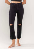 Tabby High Rise Distressed Crop Straight Jean
