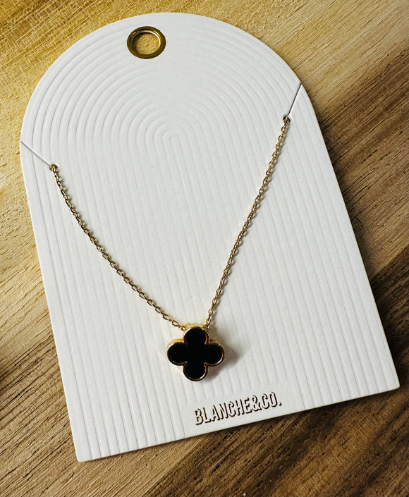 Quatrefoil Black Necklace