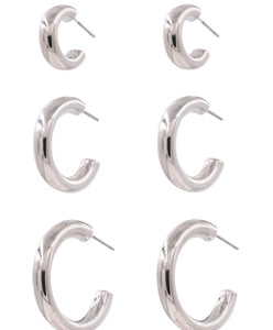 Metal Open Hoop 3pc Set