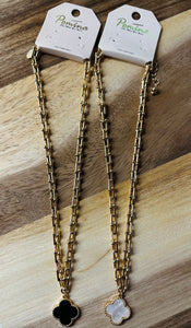 Quatrefoil Gold Chain Necklace