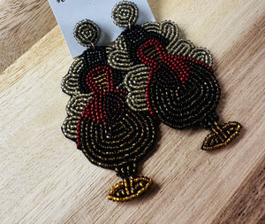 Thanksgiving Large Beaded Earrings