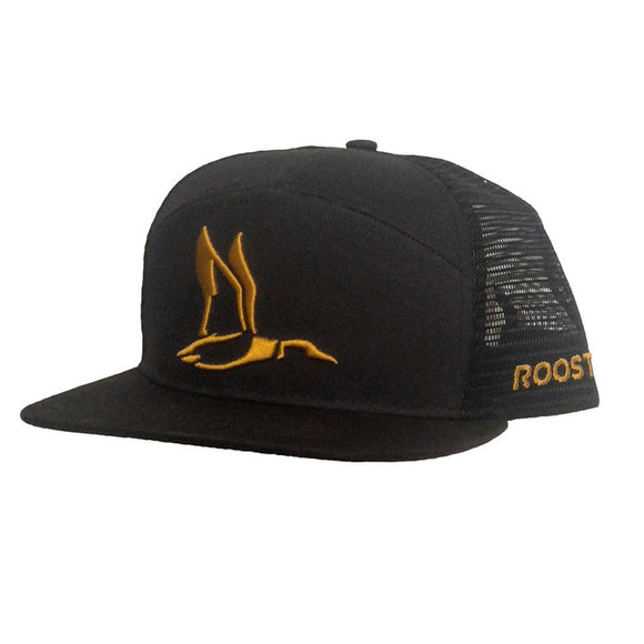 Roost Solid 3D Puff Logo Hat- Black