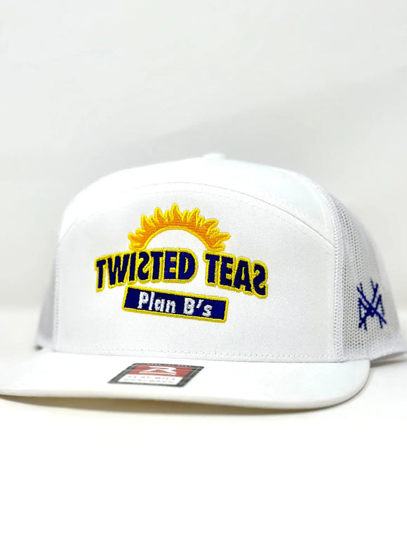 Twisted Teas Flat Bill Hat- White