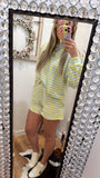 Madi Lounge Sweatshirt Set- Blue/Lemon