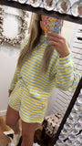 Madi Lounge Sweatshirt Set- Blue/Lemon