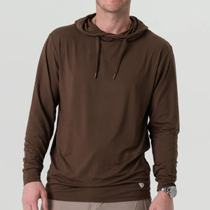 Burlebo Men’s Performance Hoodie- Heather Brown