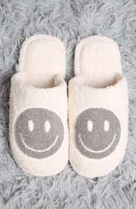 Smiley Face Slippers- Gray