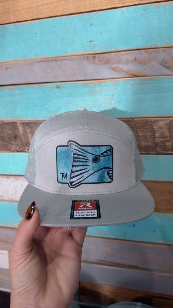 Twisted Moon Redfish Richardson Flat Bill Hat- Teal + Grey