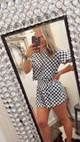 Race Days Checkered Set- Black/ White