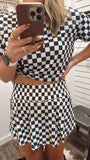 Race Days Checkered Set- Black/ White