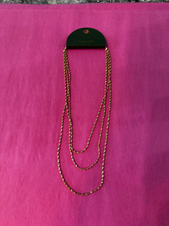 3 Layered Rope Gold Necklace