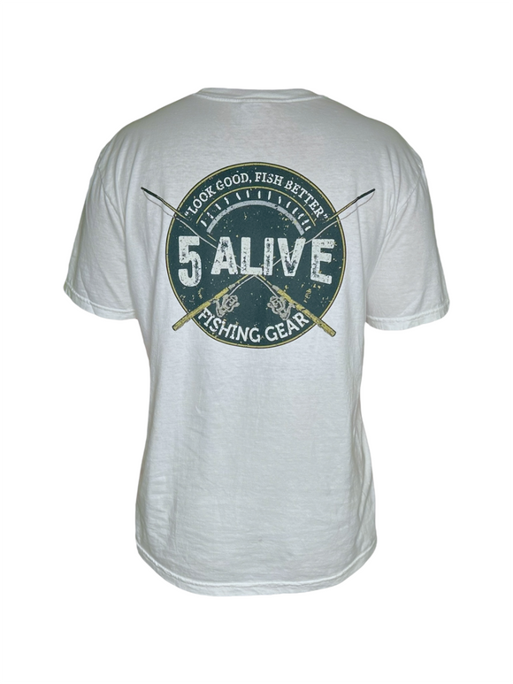 5Alive Tee- White Rod n' Reel