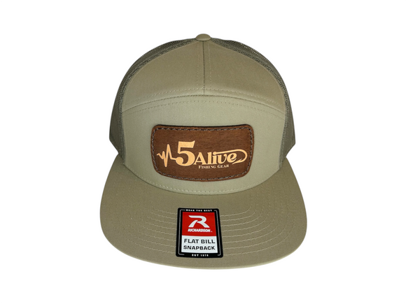 5Alive Richardson Flat Bill Hat- Pale Khaki/Loden