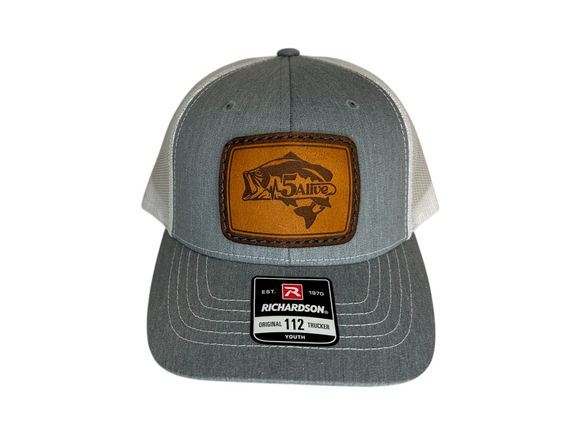 5Alive Richardson Kids Hat- Youth Heather Grey/ White Chestnut Bass