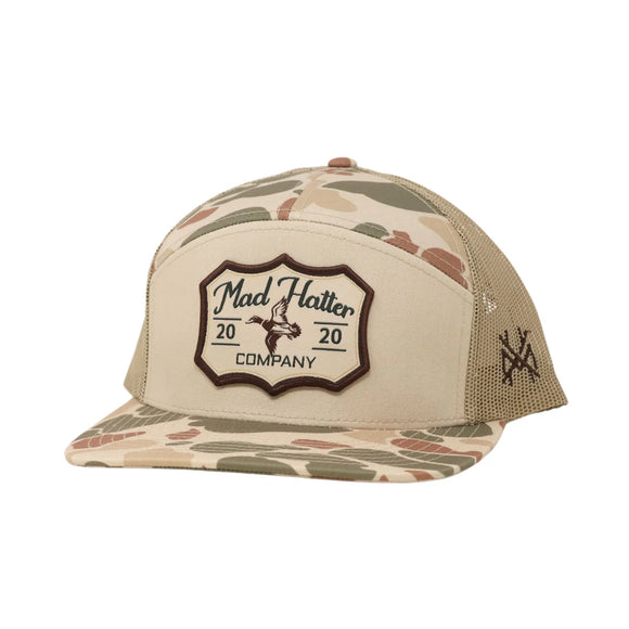 Mad Hatter Richardson Flat Bill Green Head- Harvest Camo