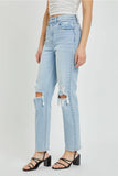 Hadley High Rise Distressed Straight Jean