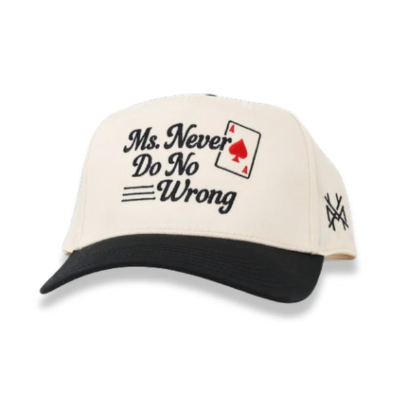 Ms Never Do No Wrong Mad Hatter Trucker Hat- Black