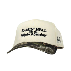 Hippies and Cowboys Mad Hatter Trucker Hat- Mossy Oak Breakup