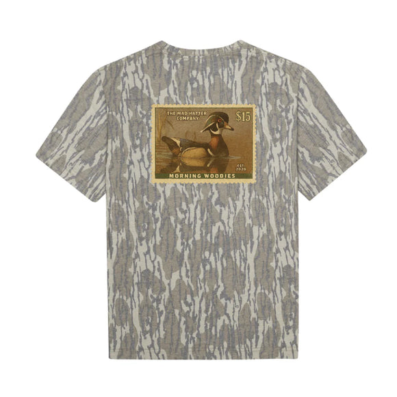 Mad Hatter Duck Stamp TShirt / Bottomland Camo