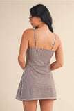Sweetheart Active Dress- Brown Gingham