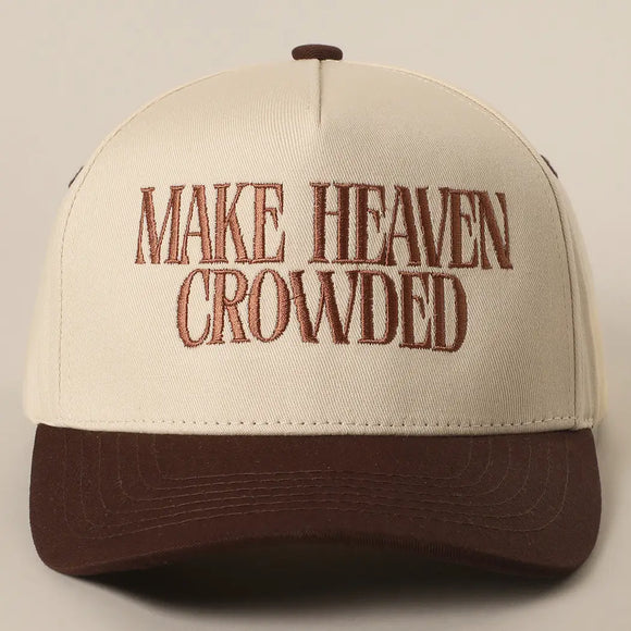 Make Heaven Crowded Trucker Hat- Brown