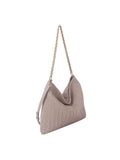 Chevron Chain Hobo Bag- Tan