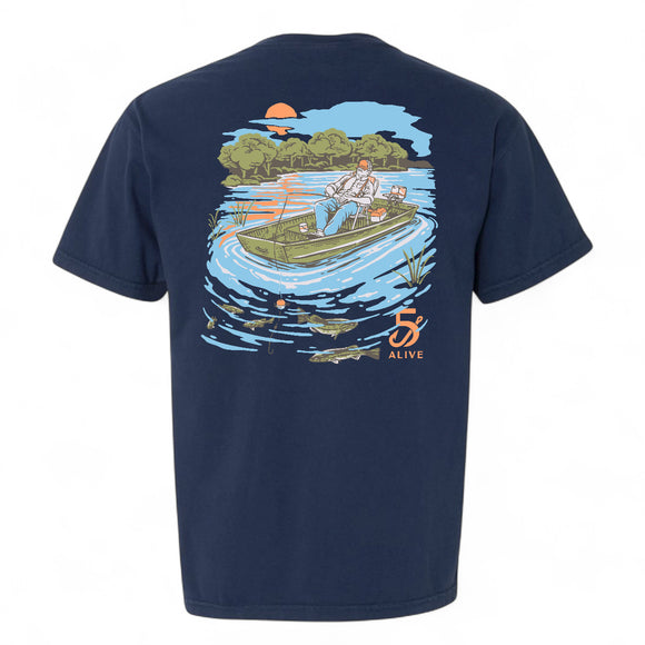 5Alive Tee- Asleep at the Reel / Navy