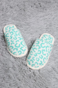 Cheetah Slippers- Teal