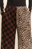 Haley Split Pants- Leopard/ Checkered