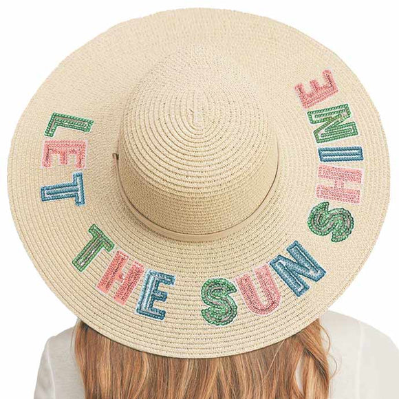 Let the Sunshine Sequin Straw Hat