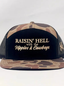 Hippies and Cowboys Camo Flat Bill Hat