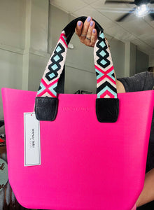 Versa Tote- Hot Pink w. Mint Guitar Strap