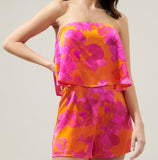 Mai Tai Floral Strapless Romper