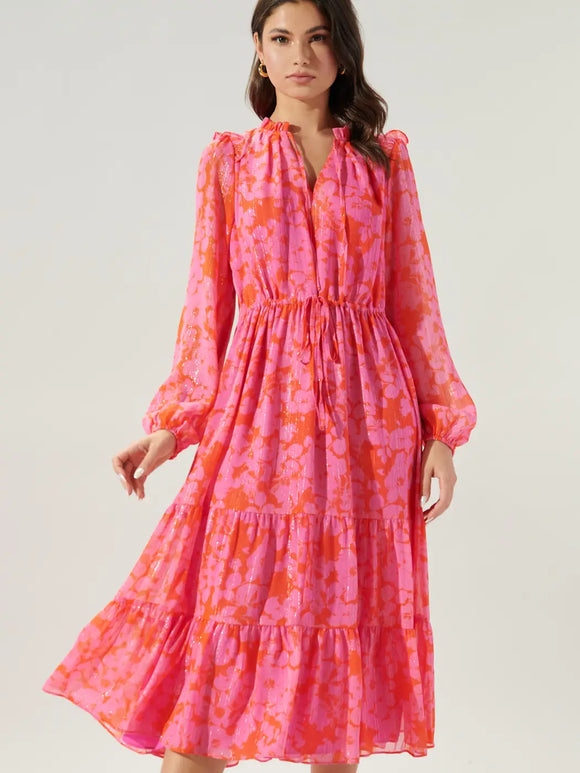 Carolina Reaper Kristen Tiered Midi Dress