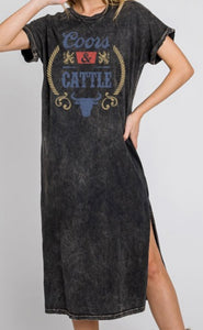 Coors & Cattle T-Shirt Knee Dress