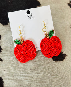 Teacher Apple Beaded Earrings