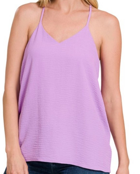 Lyndsey V Neck Cami- Lavender