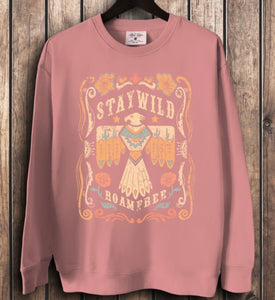 Stay Wild Pullover- Rust