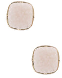 Square Druzy Stud Earrings