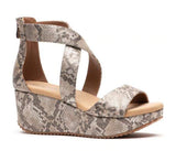 Corky’s Fay Wedges- Taupe Snake
