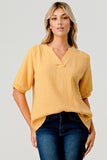 Sedona Cotton Gauze Top- Mustard