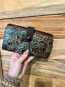 W+G Tooled Wallet- Teal