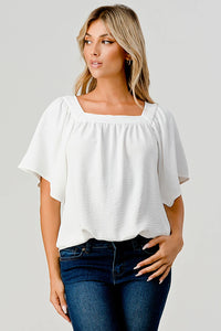 Gigi Square Neck Blouse- White
