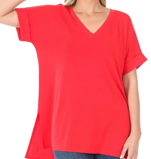Simple Tunic Top- Ruby Red