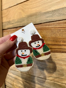 Snowman Beaded Earrings