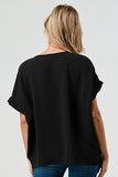 Taylor V Neck Blouse- Black