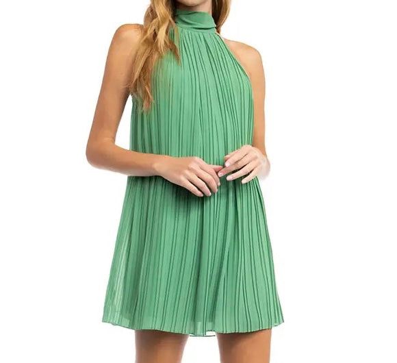 Kate High Neck Dress- Soft Green