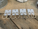 Beaded Oval Hoop Earrings