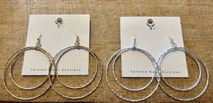 Double Ring Circle Earrings